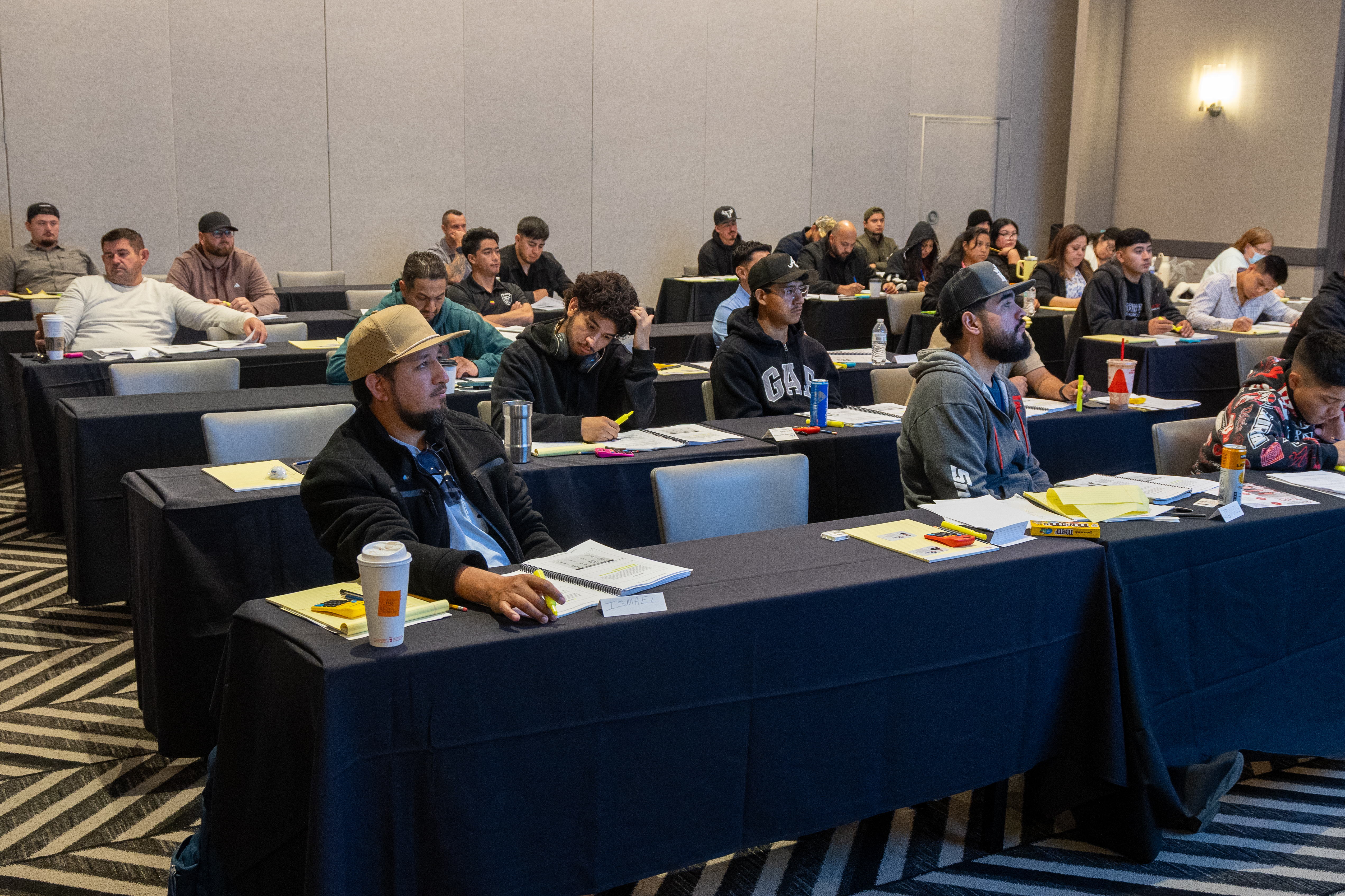 Students attending an Illinois Roofing Exam prep class at CNTC's Rosemont, IL training facility